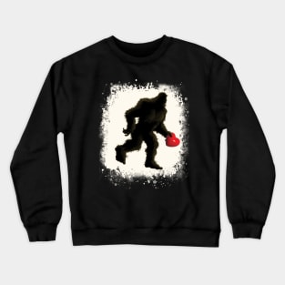 Bigfoot Sasquatch Valentines Red Heart Crewneck Sweatshirt